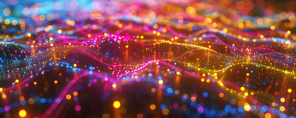 Fototapeta premium Abstract 3D Background with Colorful Bokeh Lights