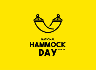 National Hammock Day. July 22. Yellow background.