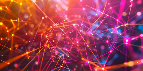 Fototapeta premium Abstract Background with Glowing Lines and Bokeh