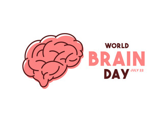 Vector Illustration of World Brain Day. July 22. White background.