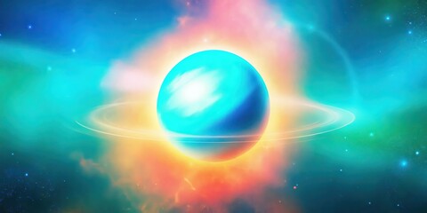 Fototapeta premium Blue glowing outer space