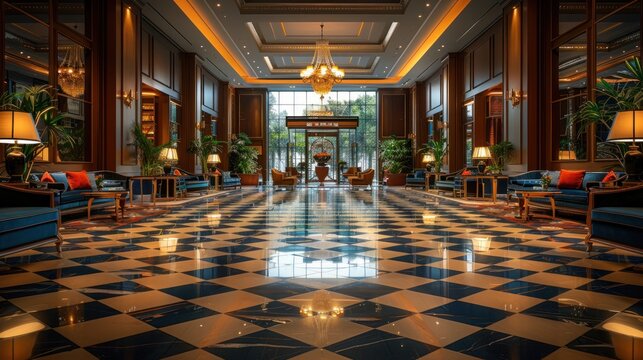 Luxury Hotel Lobby Interior