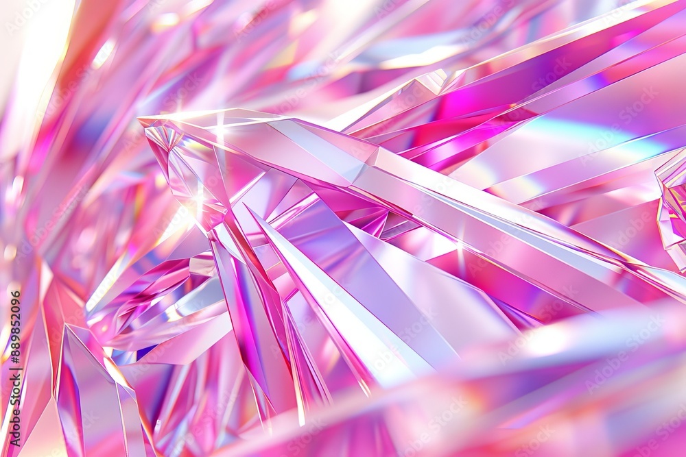 Poster abstract pink crystal texture showcasing vibrant colors and intricate patterns in a modern and artis