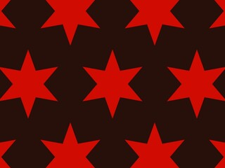 Geometric design with red and black stars