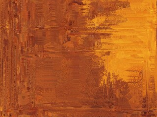 Colorful abstract artwork in shades of orange and brown