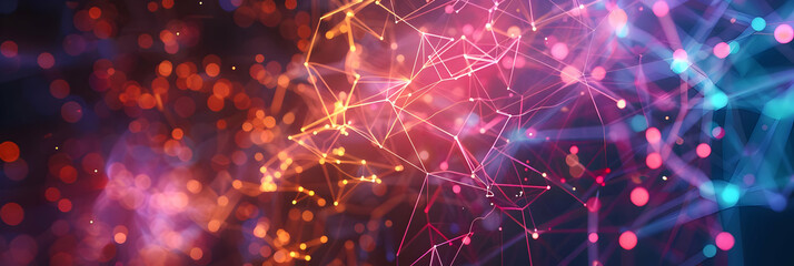 Fototapeta premium Abstract 3D Background with Pink and Blue Lights