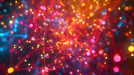 Fototapeta premium Abstract Background with Red, Yellow, and Blue Lights