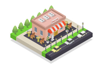 Isometric pizzeria