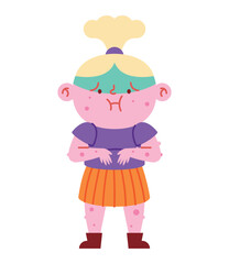 dengue girl with high fever and red rash
