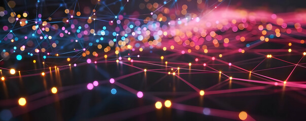 Fototapeta premium Abstract Background with Colorful Lights and Lines