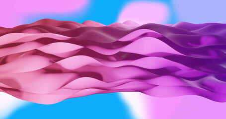 Image of waving layers moving over multi coloured background