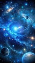 Blue glowing outer space