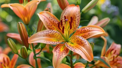 Obraz premium Genus Lilium Perennial Lily Family Plants