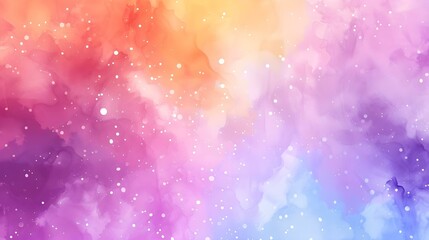 Fototapeta premium Colorful galaxy watercolor doodle on pastel background