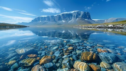 Reflections in the calm waters of Makinson Inlet