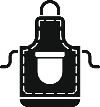 recommend clip art: Black kitchen apron with pocket protecting clothes while cooking