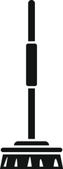 Simple black icon of a cleaning brush, representing cleaning services and housekeeping