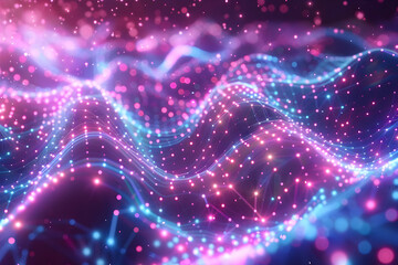 Abstract Background with Blue and Pink Glowing Lights