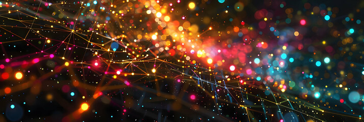 Obraz premium Abstract Background with Colorful Bokeh and Light Streaks