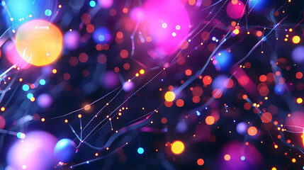 Abstract Background with Colorful Lights and Lines