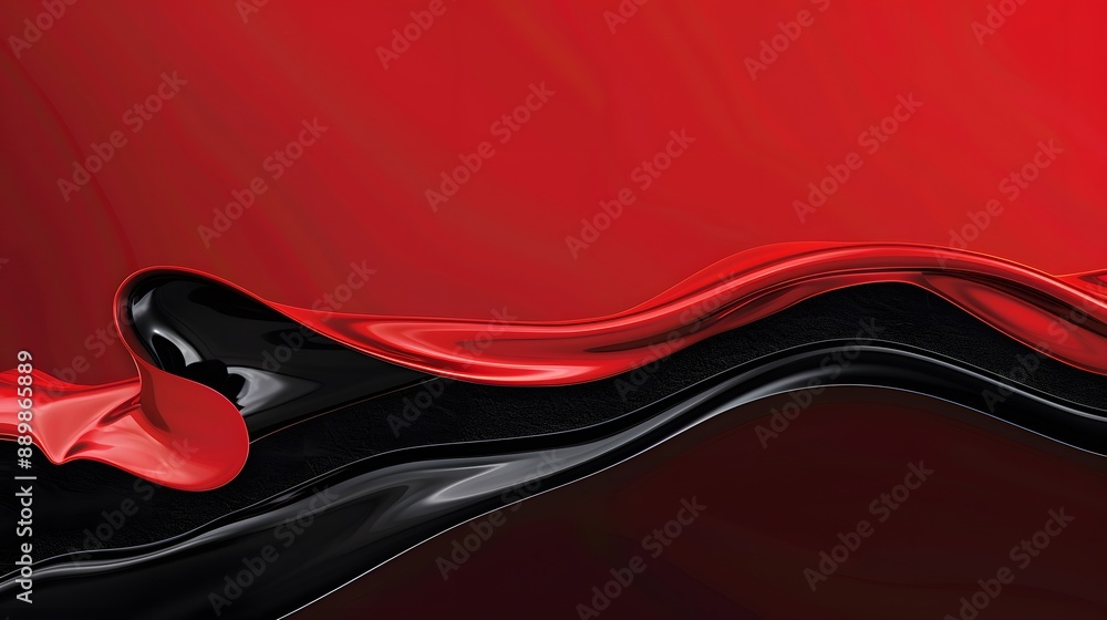Poster abstract red waves geometric background. modern background design. gradient color. fluid shapes comp