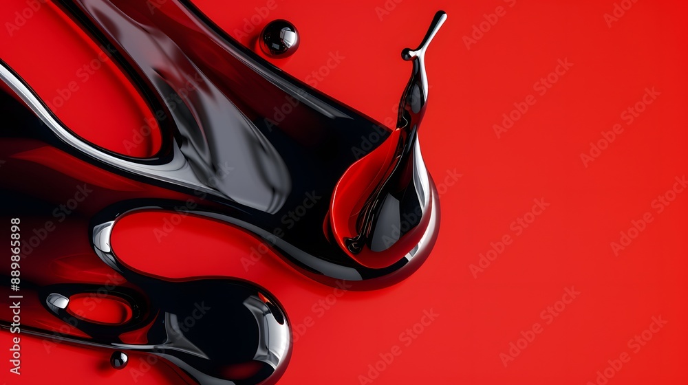 Poster abstract red waves geometric background. modern background design. gradient color. fluid shapes comp