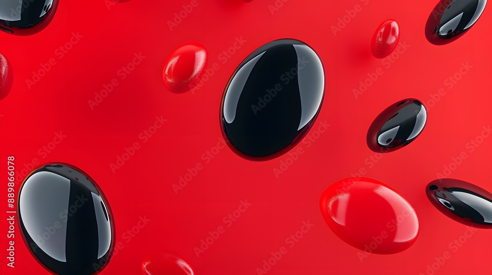 Poster abstract red waves geometric background. modern background design. gradient color. fluid shapes comp