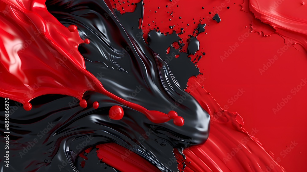 Poster abstract red waves geometric background. modern background design. gradient color. fluid shapes comp
