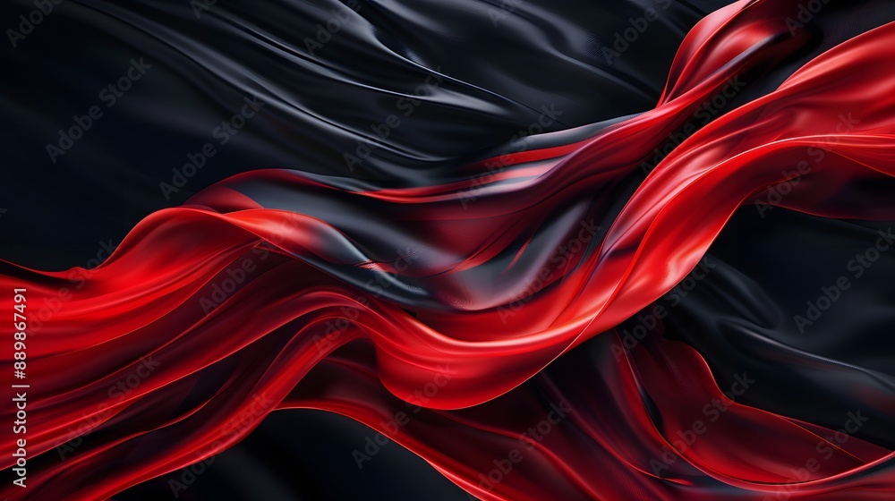 Poster abstract red waves geometric background. modern background design. gradient color. fluid shapes comp