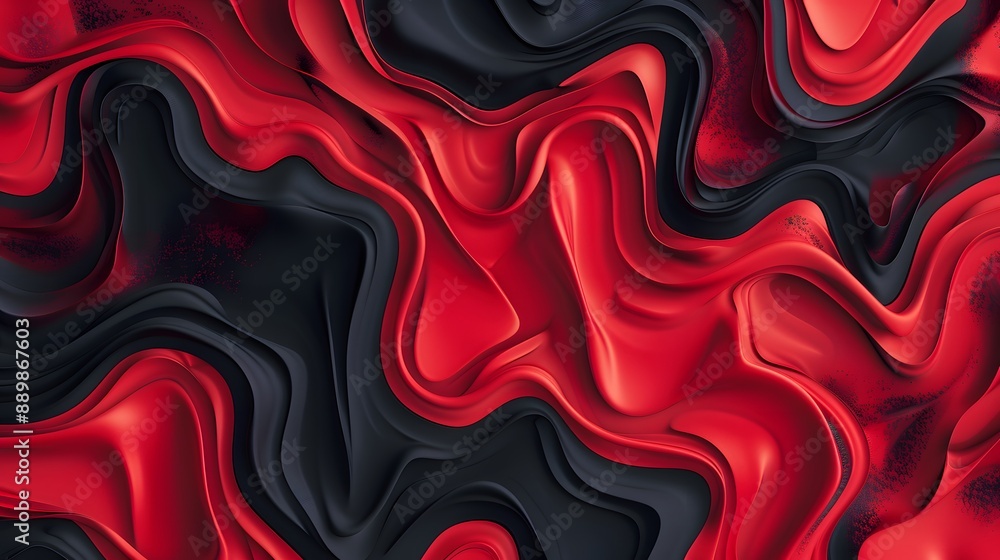 Poster abstract red waves geometric background. modern background design. gradient color. fluid shapes comp