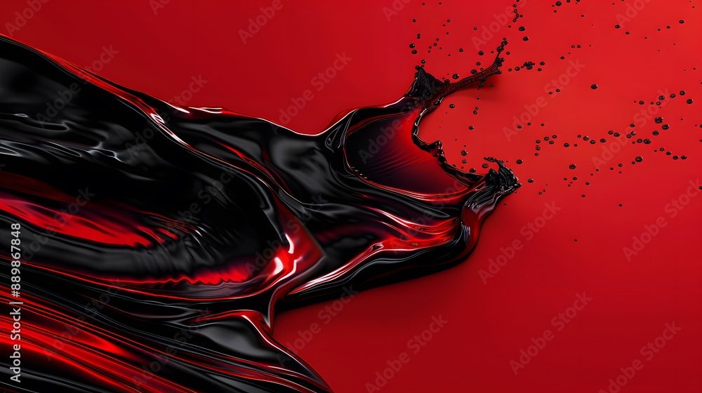 Aufkleber abstract red waves geometric background. modern background design. gradient color. fluid shapes comp