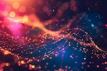 Obraz premium Abstract Background with Network Lights Bokeh