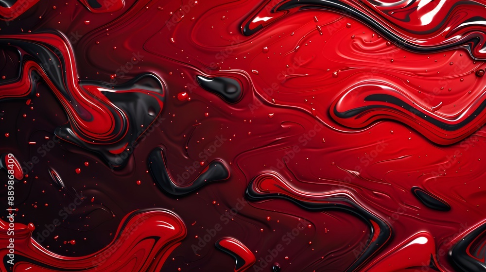 Poster abstract red waves geometric background. modern background design. gradient color. fluid shapes comp