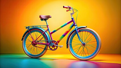 Fototapeta premium Colorful bicycle concept art with vibrant hues and unique designs, bicycle, art, concept, colorful,vibrant, hues