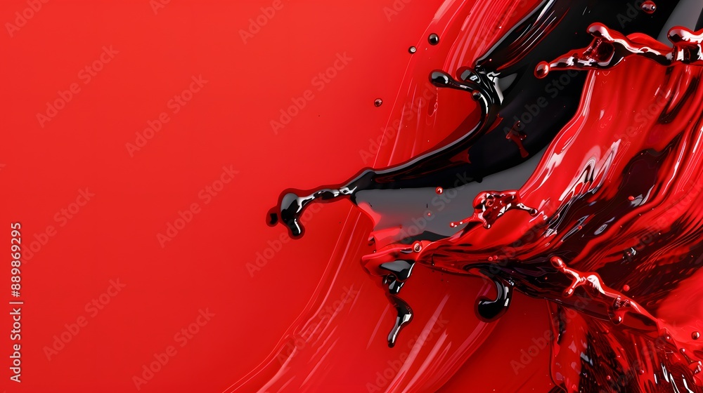 Poster abstract red waves geometric background. modern background design. gradient color. fluid shapes comp
