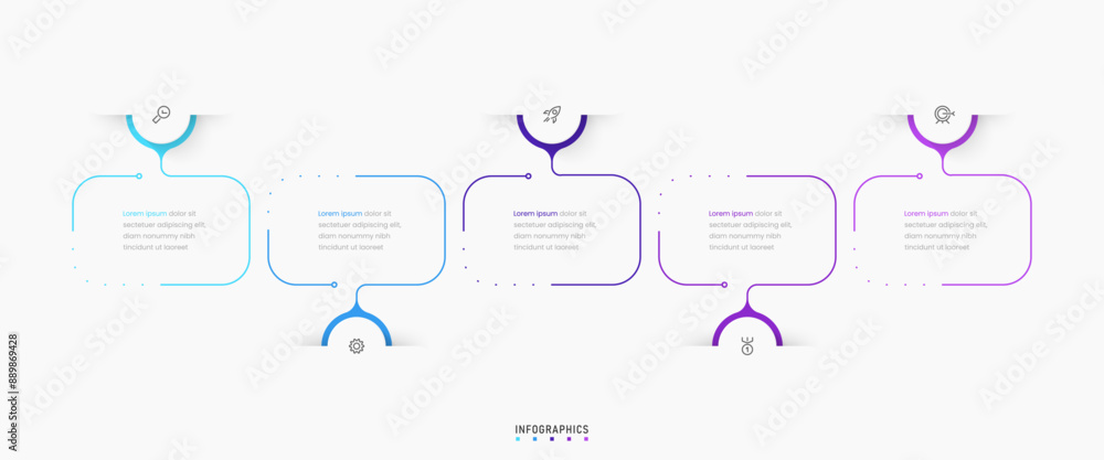 Wall mural vector infographic label design template with icons and 5 options or steps. can be used for process 