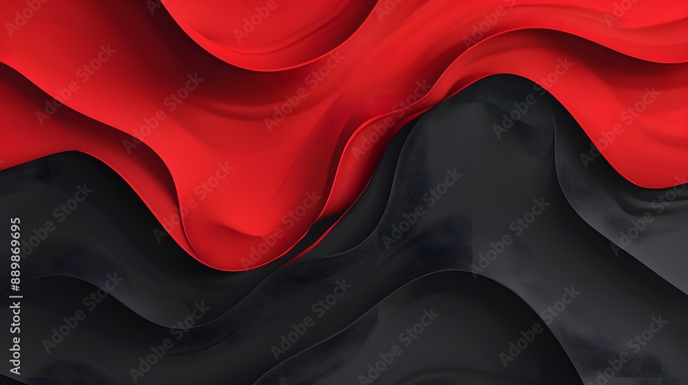 Aufkleber abstract red waves geometric background. modern background design. gradient color. fluid shapes comp
