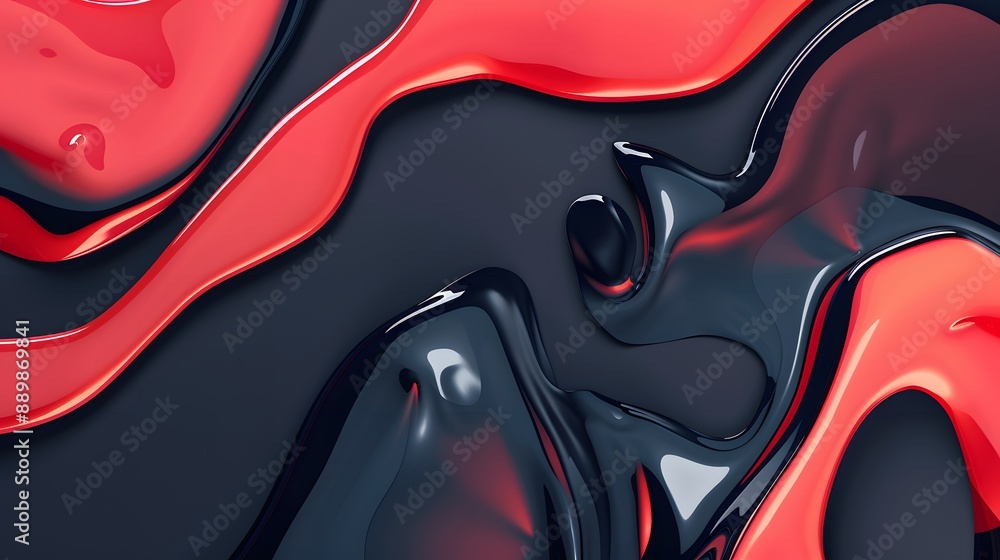 Aufkleber abstract red waves geometric background. modern background design. gradient color. fluid shapes comp