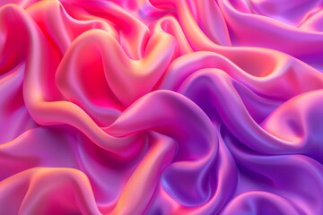 Obraz premium Fluid abstract waves of pink and purple hues showcasing vibrant and smooth patterns in a dynamic and artistic setting