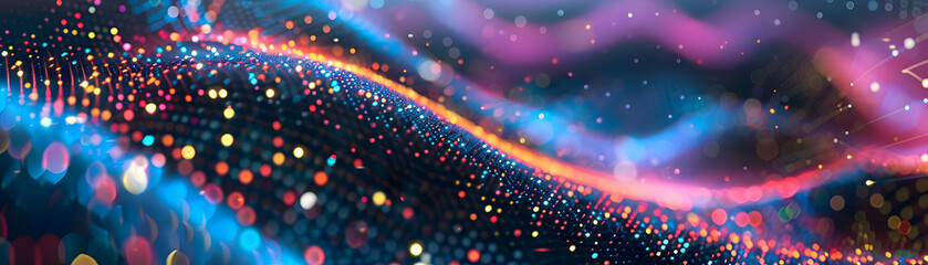 Fototapeta premium Abstract 3D Background with Colorful Lights and Bokeh
