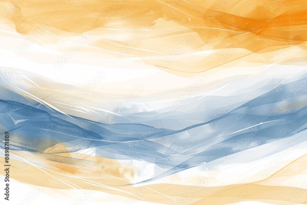 Poster abstract painting with soft pastel waves capturing fluid motion and serene patterns in a calming and