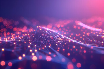 Obraz premium Abstract Background with Glowing Dots and Lines