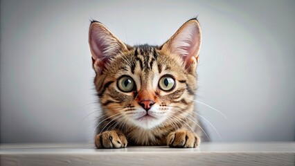 Curious cat or kitten staring with big eyes, curious, cat, kitten, staring, big eyes, animal, pet, adorable, fluffy, furry