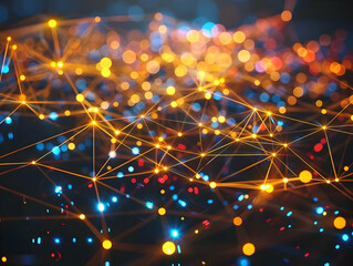 Fototapeta premium Abstract Background with Glowing Lights and Lines