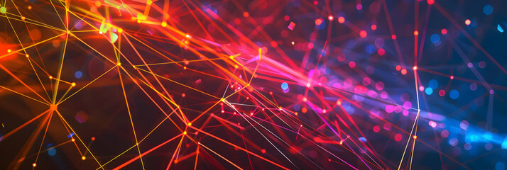 Obraz premium Abstract Background with Colorful Lines and Bokeh