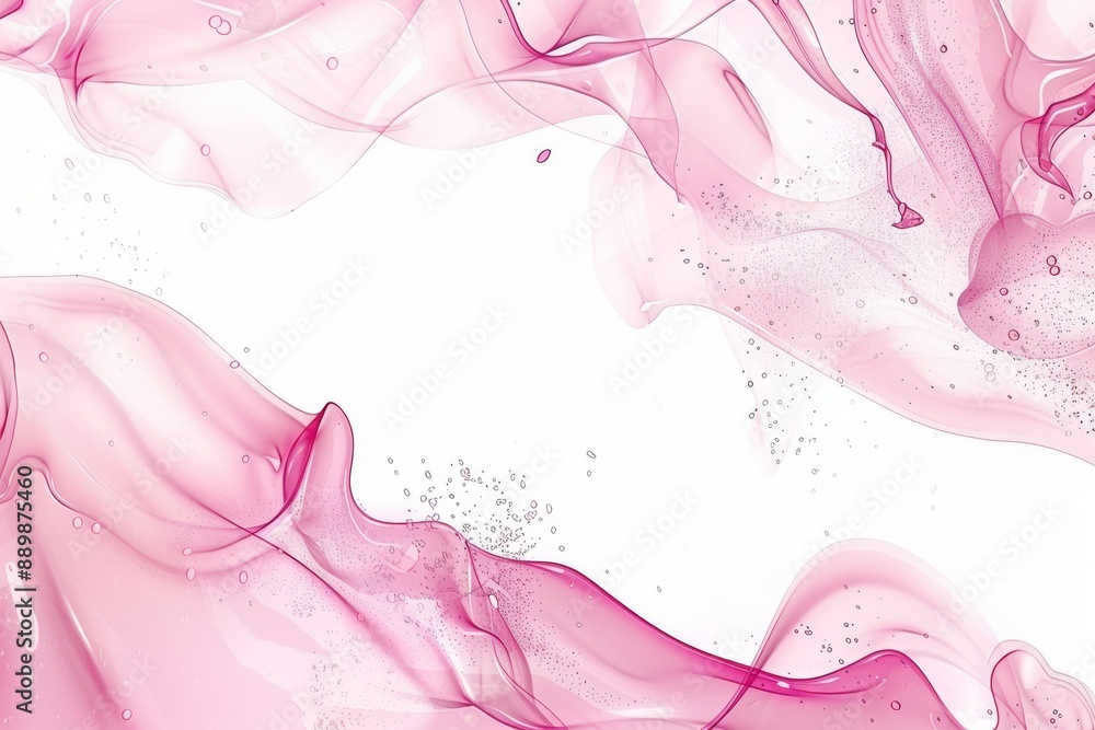 Aufkleber abstract pink fluid waves on a white background capturing dynamic motion and vibrant energy in a mod