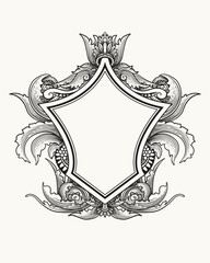 Vintage heraldric frame in Victorian style
