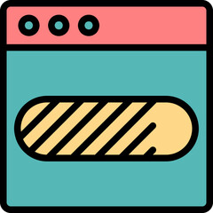 Progress Bar Colored Outline Icon