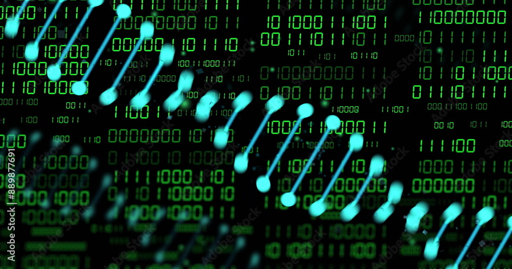 Aufkleber image of dna strands over data processing on black background