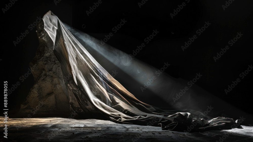 Wall mural Draped Fabric in a Beam of Light